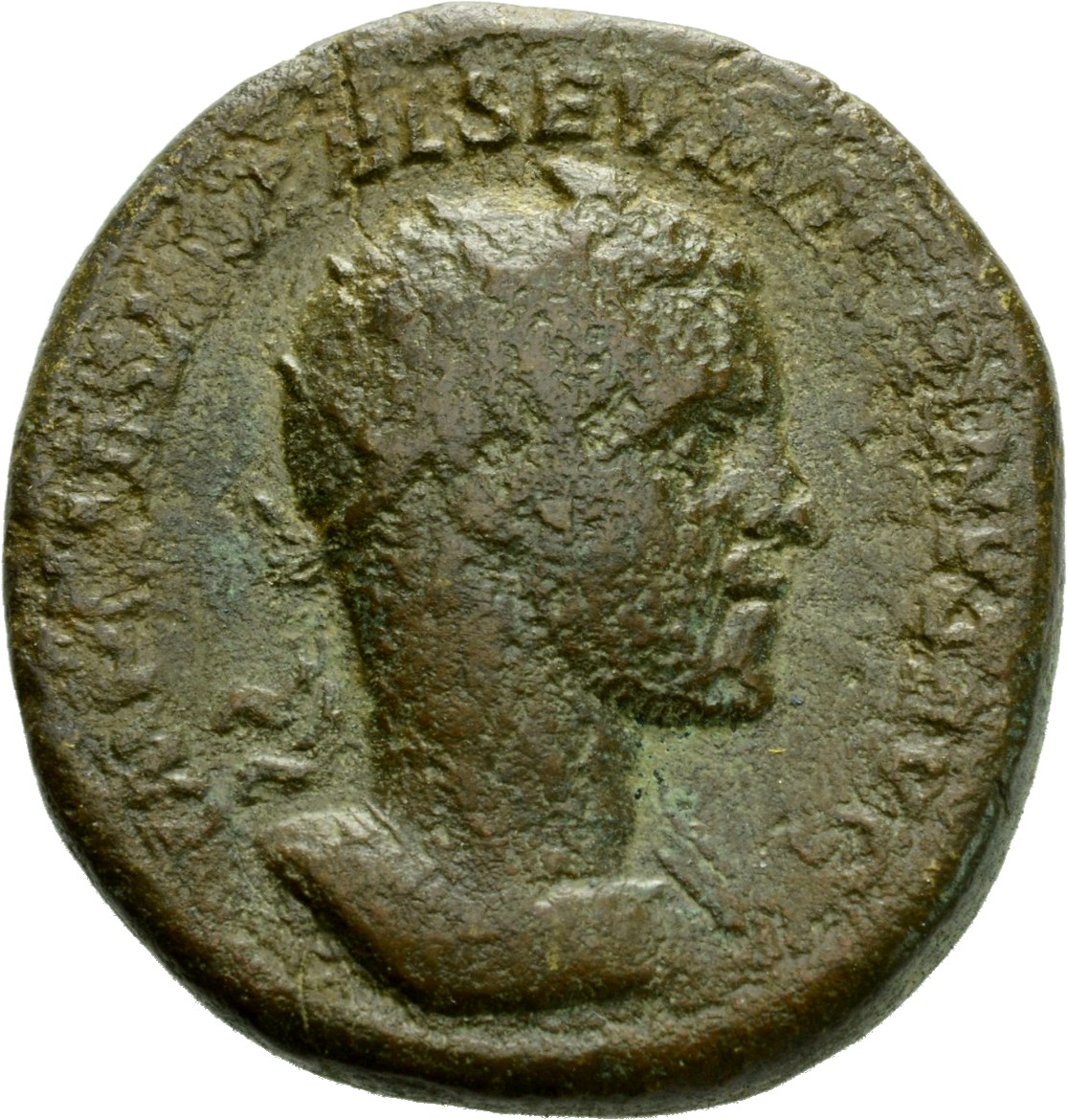 RIC IV Macrinus 170 Macrinus obverse, Bust of Macrinus, radiate, cuirassed, right