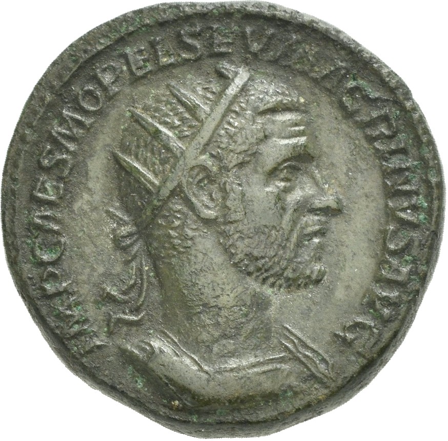 RIC IV Macrinus 170 Macrinus obverse — Bust of Macrinus, radiate, cuirassed, right