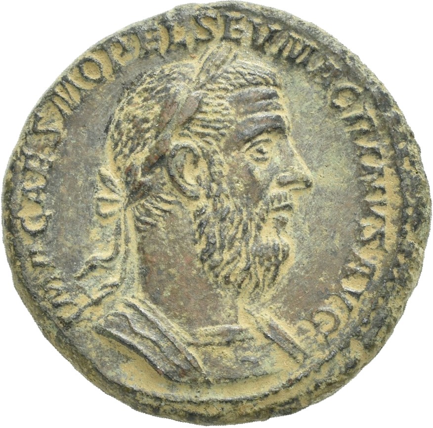 RIC IV Macrinus 175b Macrinus obverse, Bust of Macrinus, laureate, cuirassed, right