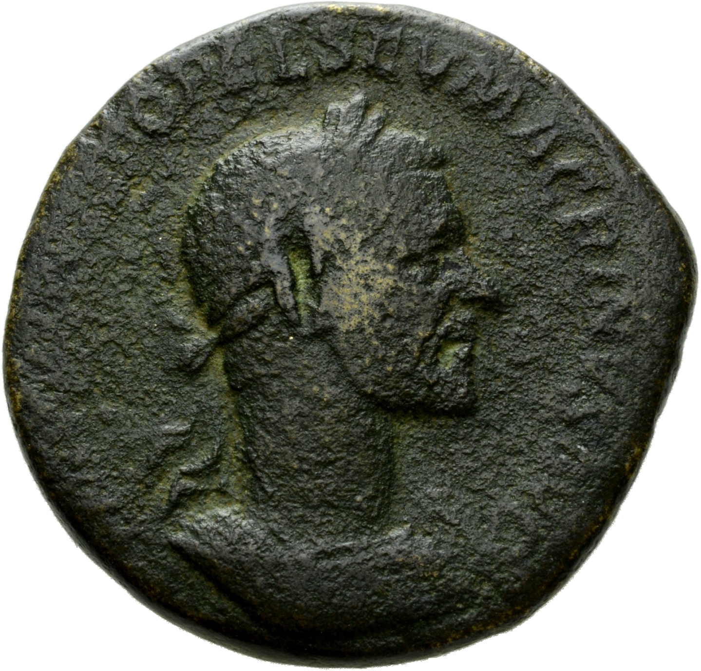 RIC IV Macrinus 186b Macrinus obverse, Bust of Macrinus, laureate, cuirassed, right