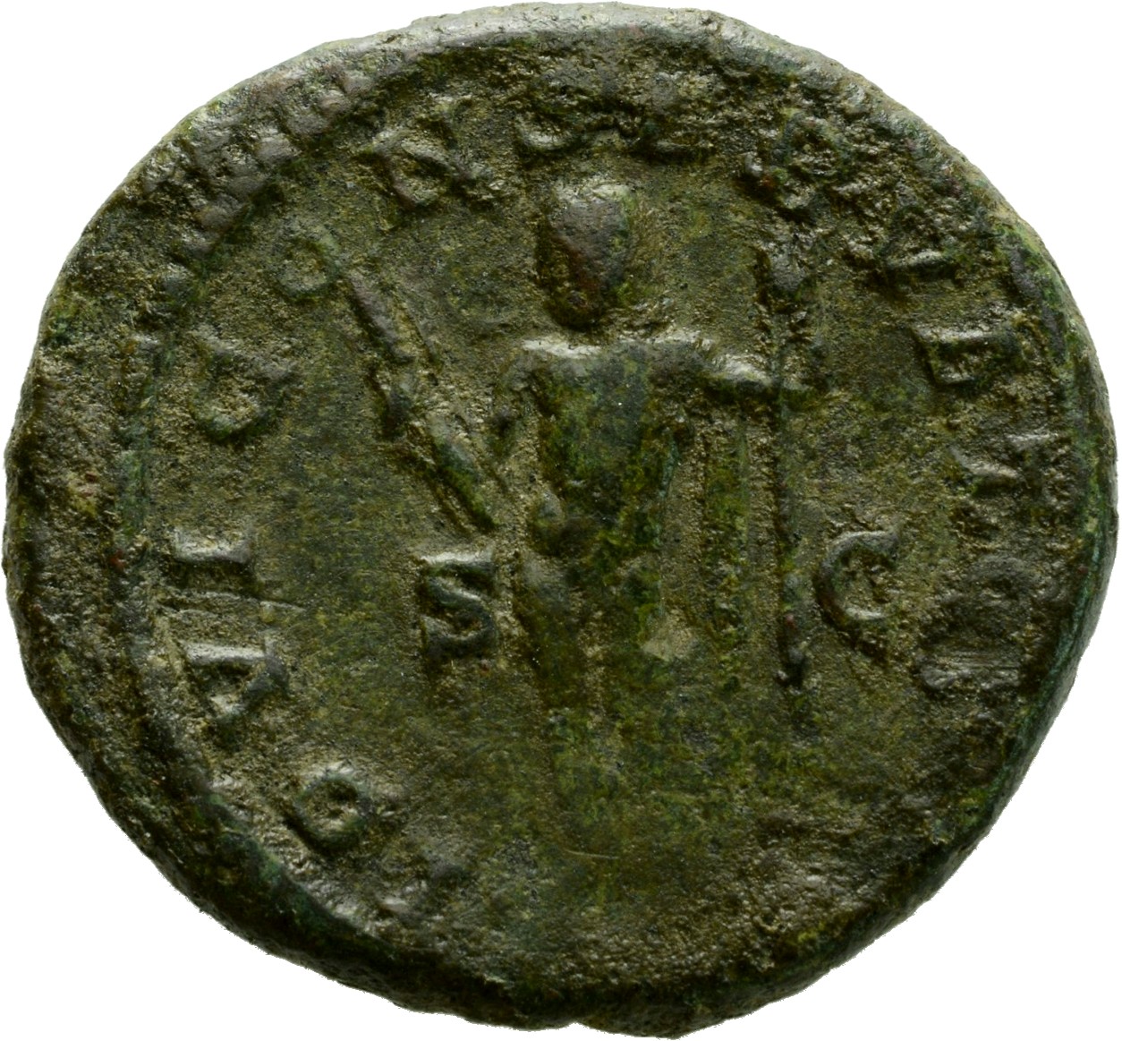 RIC IV Macrinus 188 Macrinus reverse, Jupiter, nude except cloak over left arm, standing left, holding thunderbolt in righ...