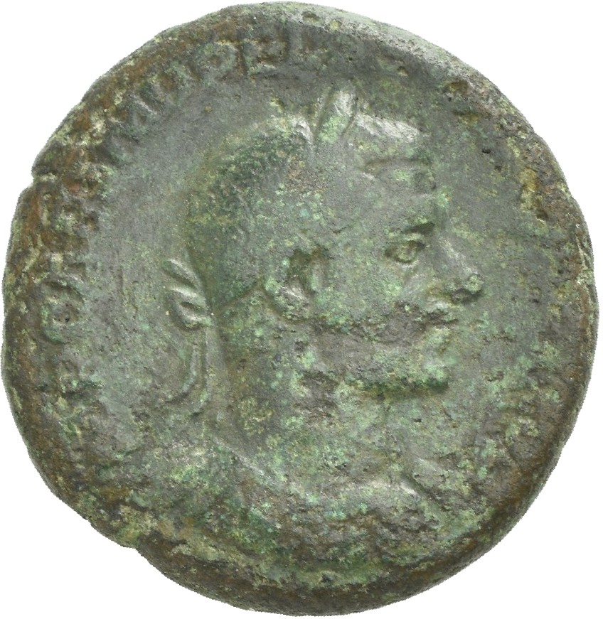 RIC IV Macrinus 191 Macrinus obverse, Bust of Macrinus, laureate, cuirassed, right