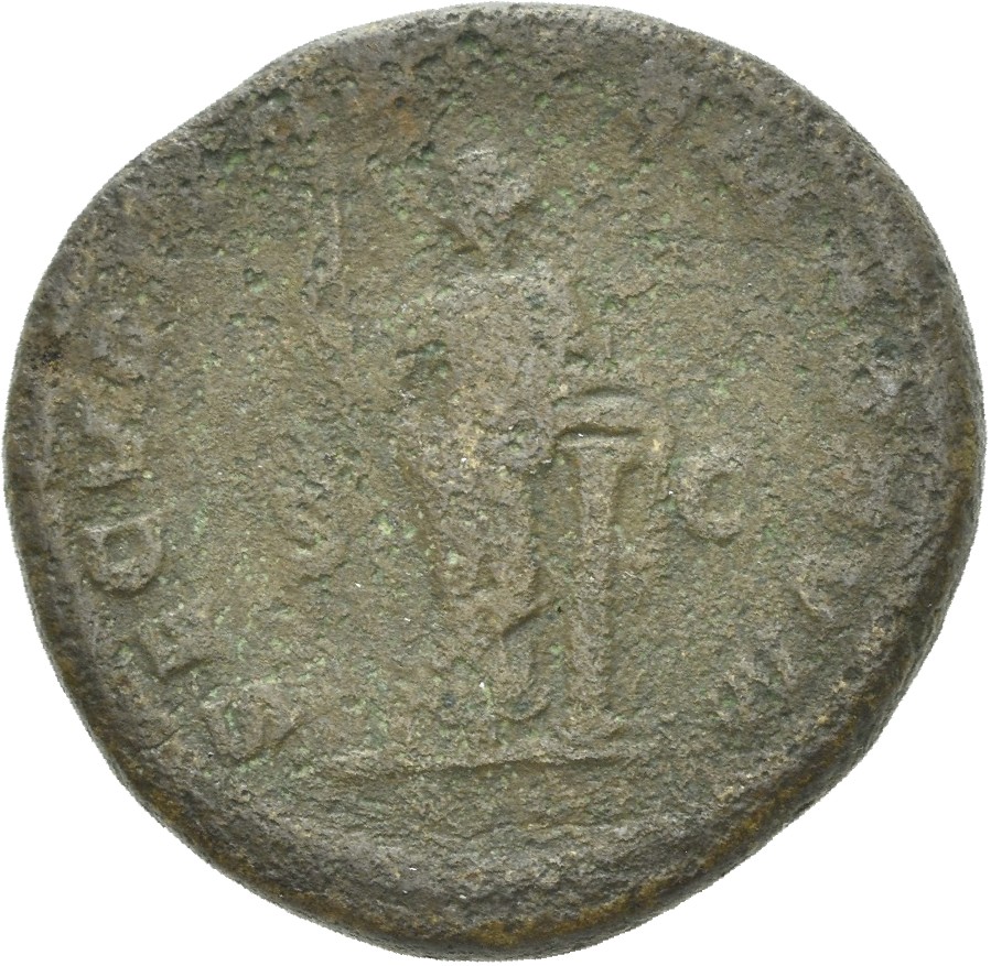 RIC IV Macrinus 203 Macrinus reverse, Securitas, draped, standing left, legs crossed, holding sceptre in right hand and re...