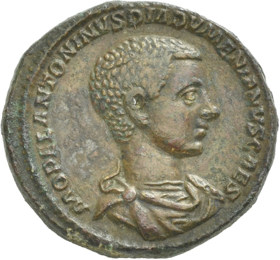 RIC IV Macrinus 212a Diadumenian obverse, Bust of Diadumenian, bare-headed, draped, right