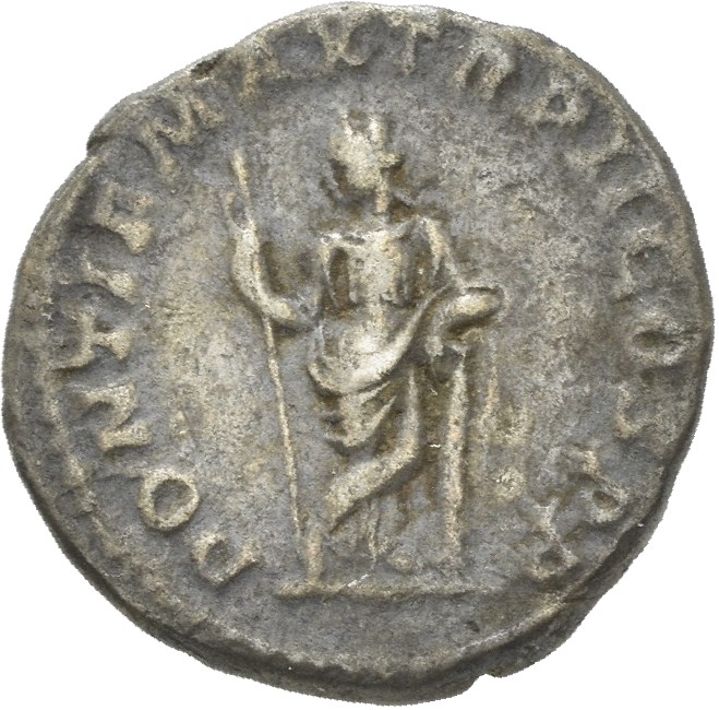 RIC IV Macrinus 35 Macrinus reverse, Securitas, draped, standing left, legs crossed, holding sceptre in right hand and res...