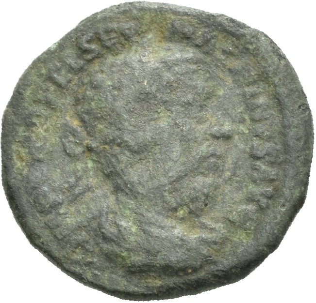 RIC IV Macrinus 53a Macrinus obverse, Bust of Macrinus, laureate, long bearded, draped, right