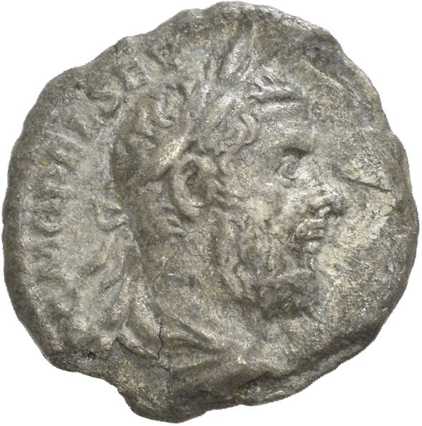 RIC IV Macrinus 73c Macrinus obverse, Bust of Macrinus, laureate, long bearded, draped, cuirassed, right