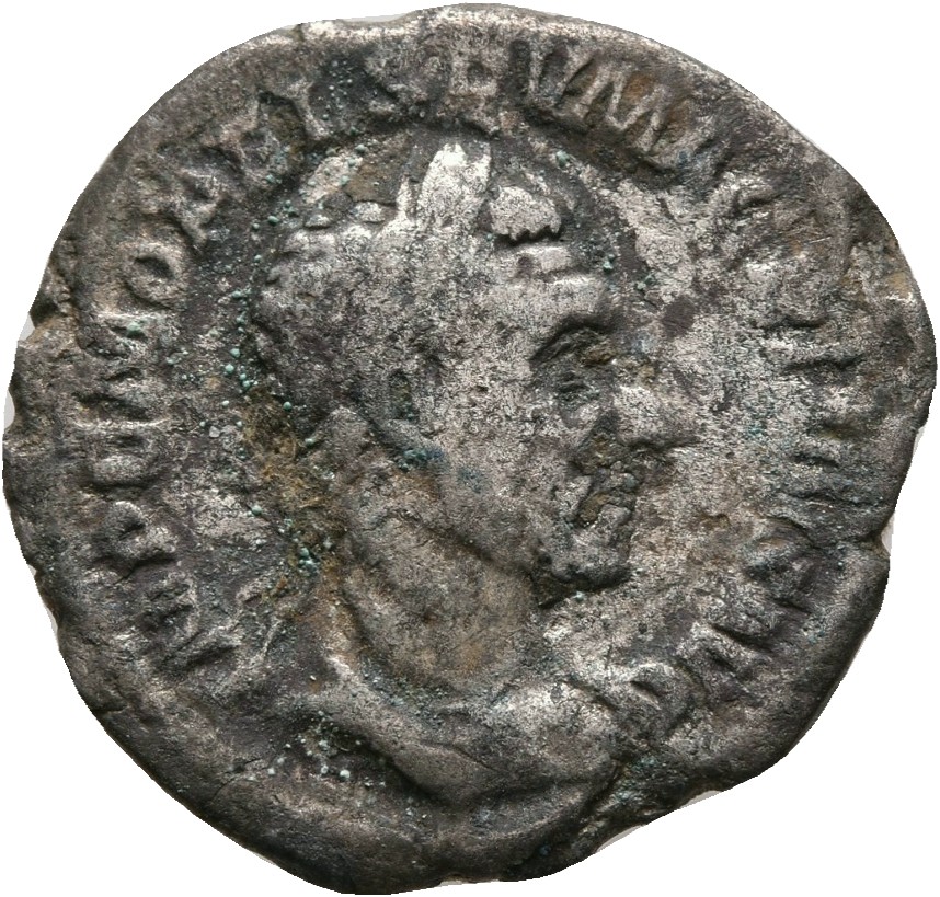 RIC IV Macrinus 76b Macrinus obverse, Bust of Macrinus, laureate, cropped bearded, cuirassed, right