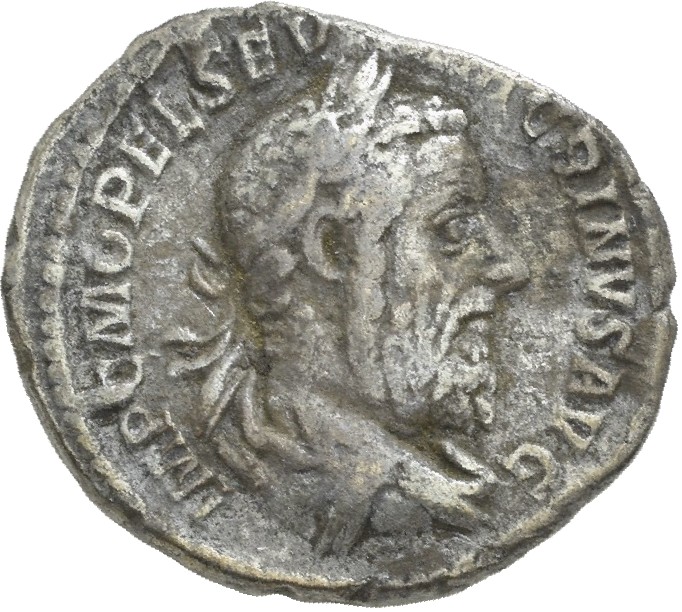 RIC IV Macrinus 78a Macrinus obverse, Bust of Macrinus, laureate, long bearded, draped, right