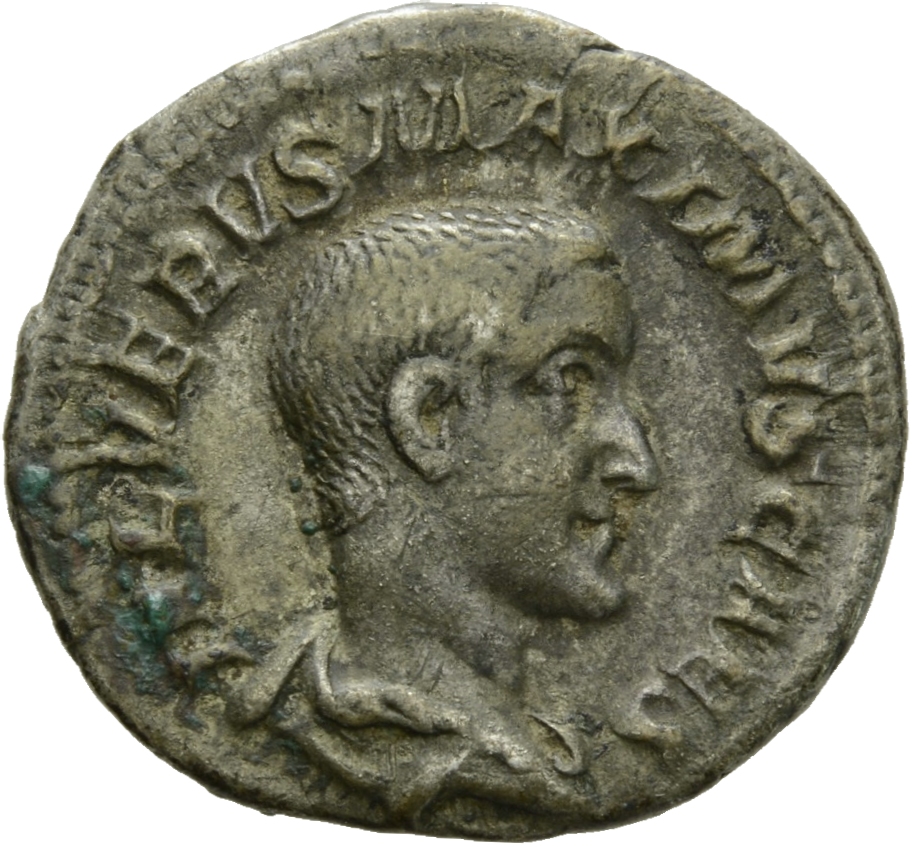 RIC IV Maximus 1 Maximinus Thrax obverse, Bust of Maximus, bare-headed, draped, right