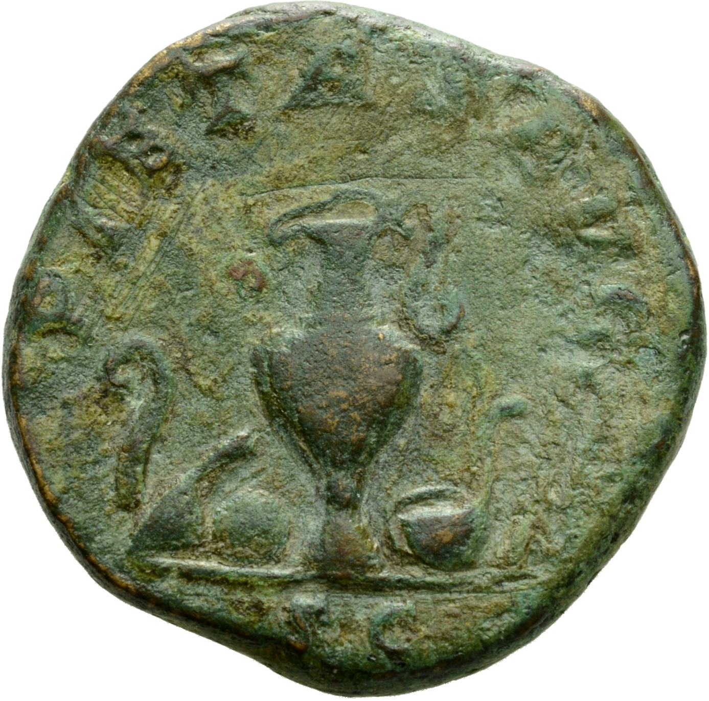 RIC IV Maximus 11 Maximinus Thrax reverse, Priestly emblems: jug between lituus, knife and patera on left and to right sim...