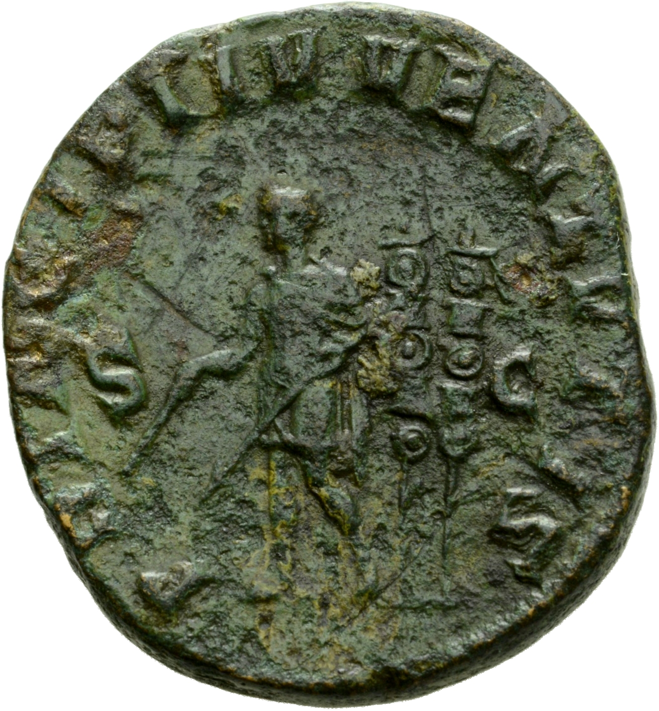 RIC IV Maximus 13 Maximinus Thrax reverse, Maximus, in military attire, standing left, holding baton in right hand and tra...