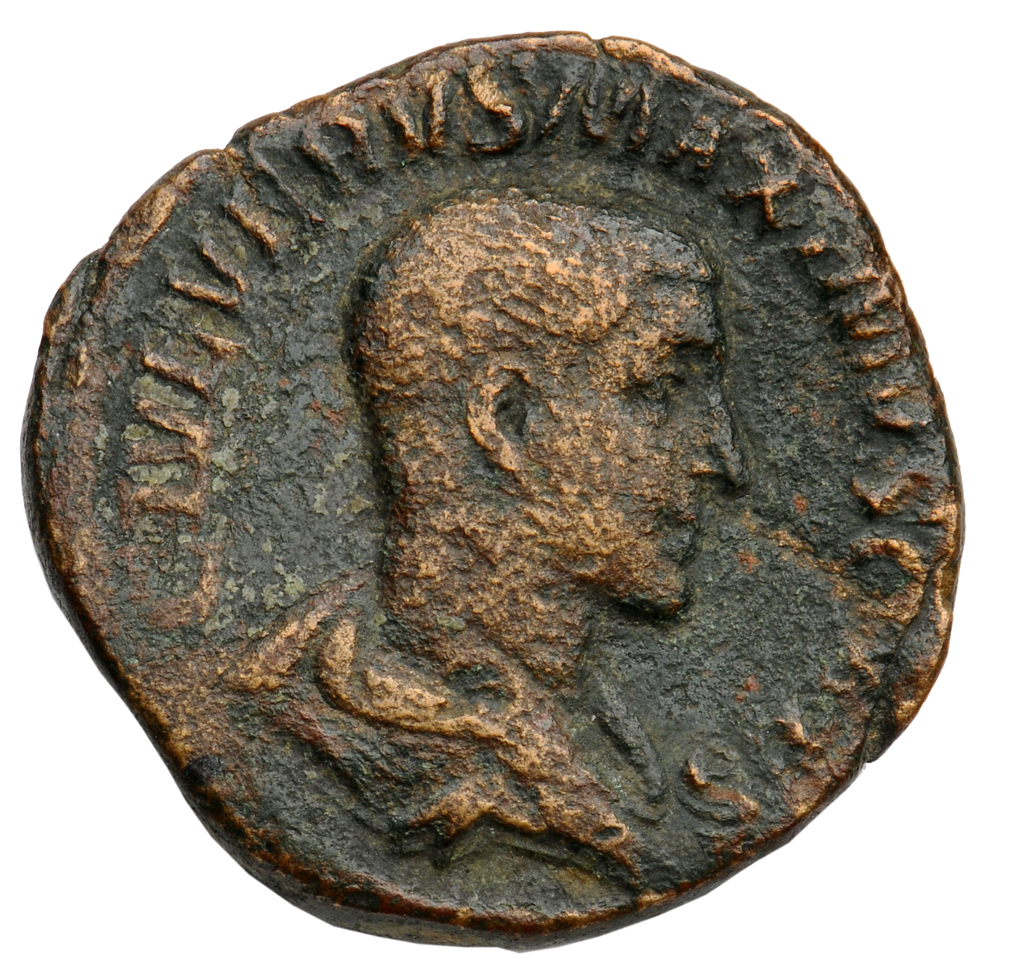 RIC IV Maximus 6 Maximinus Thrax obverse, Bust of Maximus, bare-headed, draped, right