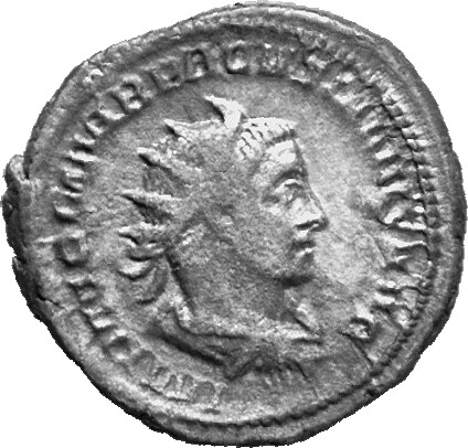 RIC IV Pacatianus 2 Pacatianus obverse, Bust of Pacatianus, radiate, draped, cuirassed, right