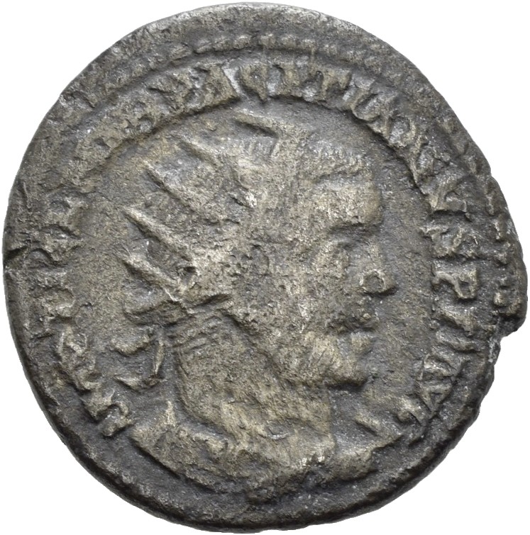 RIC IV Pacatianus 4 Pacatianus obverse, Bust of Pacatianus, radiate, draped, cuirassed, right
