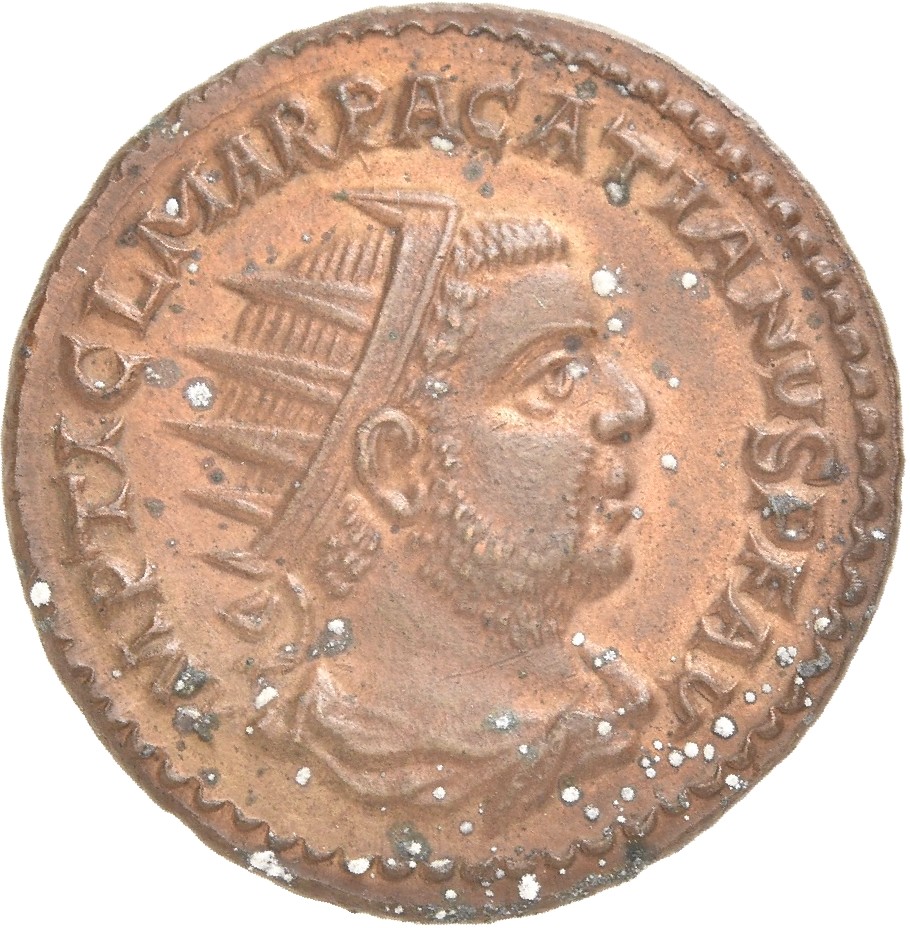 RIC IV Pacatianus 5c Pacatianus obverse, Bust of Pacatianus, radiate, draped, cuirassed, right