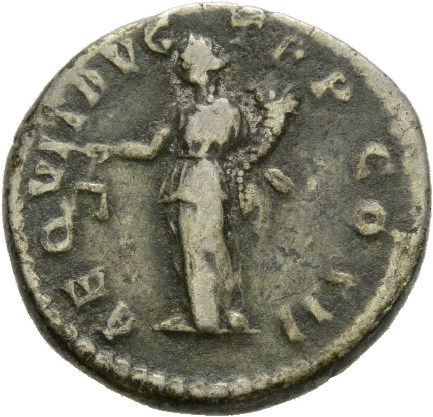 RIC IV Pertinax 1 Pertinax reverse, Aequitas, draped, standing left, holding scales in right hand and cornucopiae in left ...