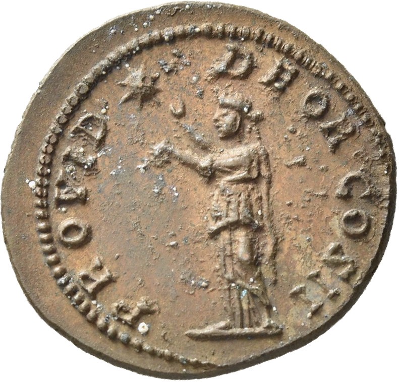 RIC IV Pertinax 11 Pertinax reverse, Providentia, draped, standing left, holding right hand above head to star and resting...