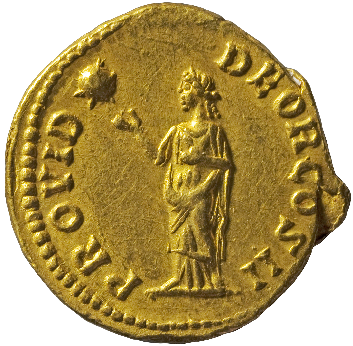 RIC IV Pertinax 11A Pertinax reverse, Providentia, draped, standing left, holding right hand above head to star and restin...