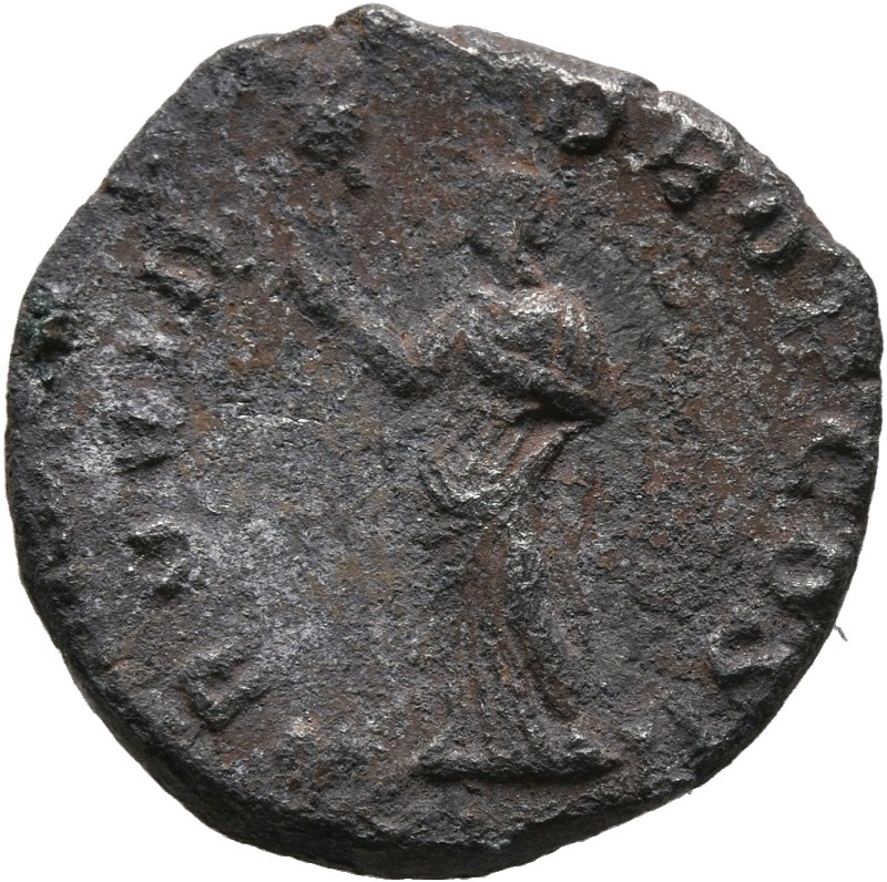 RIC IV Pertinax 11A (denarius) Pertinax reverse — Providentia, draped, standing left, holding right hand above head to sta...