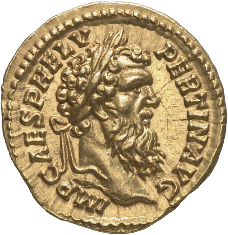 RIC IV Pertinax 1A Pertinax obverse, Head of Pertinax, laureate, right