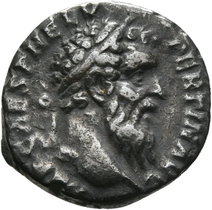 RIC IV Pertinax 1A Pertinax obverse — Head of Pertinax, laureate, right