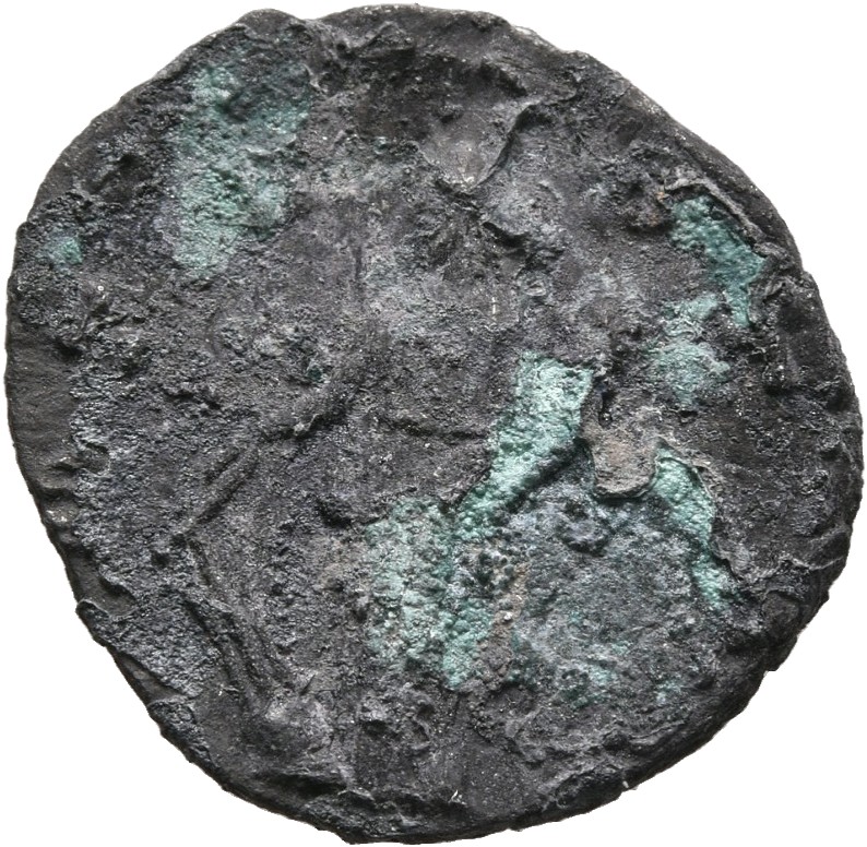 RIC IV Pertinax 2 Pertinax reverse, Fortuna, draped, standing left, holding rudder set on globe in right hand and cornucop...
