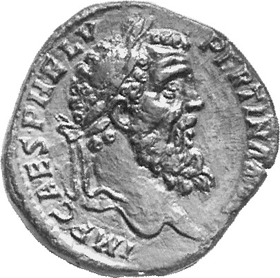 RIC IV Pertinax 20 Pertinax obverse, Head of Pertinax, laureate, right