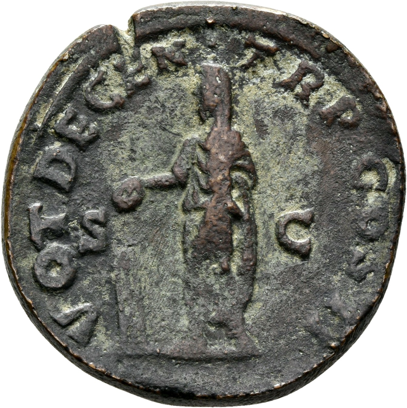 RIC IV Pertinax 24 Pertinax reverse, Pertinax, veiled, togate, sacrificing out of patera in right hand over tripod