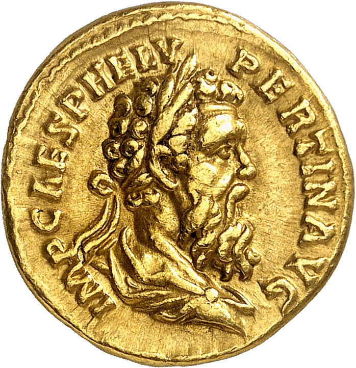 RIC IV Pertinax 4b Pertinax obverse, Bust of Pertinax, laureate, draped, right