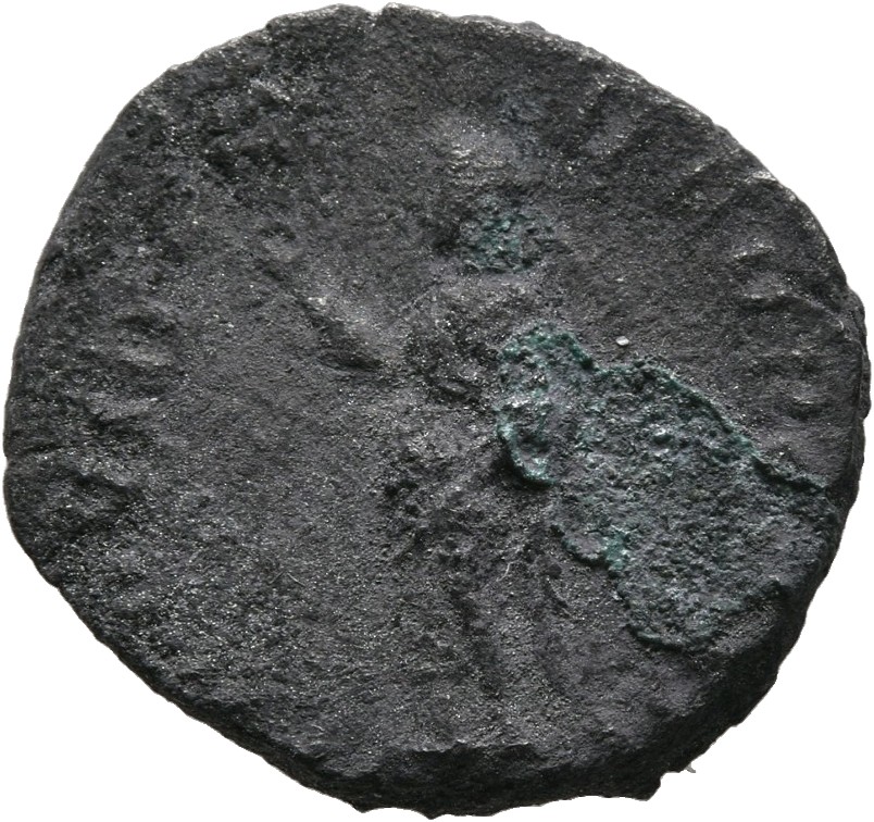 RIC IV Pertinax 7 Pertinax reverse, Unidentified female deity (Bona Mens?), draped, standing left, holding wreath in right...