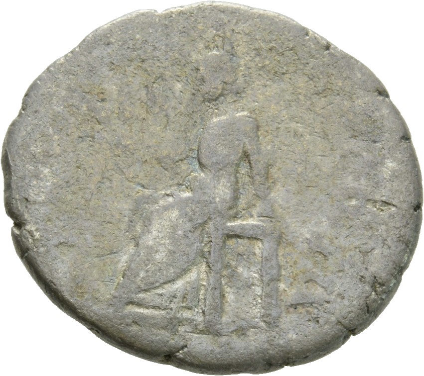 RIC IV Pertinax 8 Pertinax reverse, Ops, draped, seated left on throne, holding two corn-ears in right hand