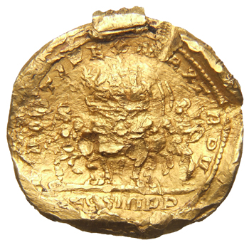 RIC IV Philip I 11 Philip The Arab reverse, Philip the Arab and Philip II, standing, heads left, in facing quadriga, with ...