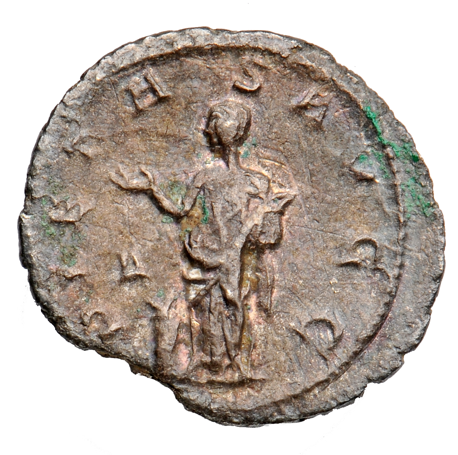 RIC IV Philip I 115 Philip The Arab reverse, Pietas, draped, standing left, raising right hand over altar and holding perf...