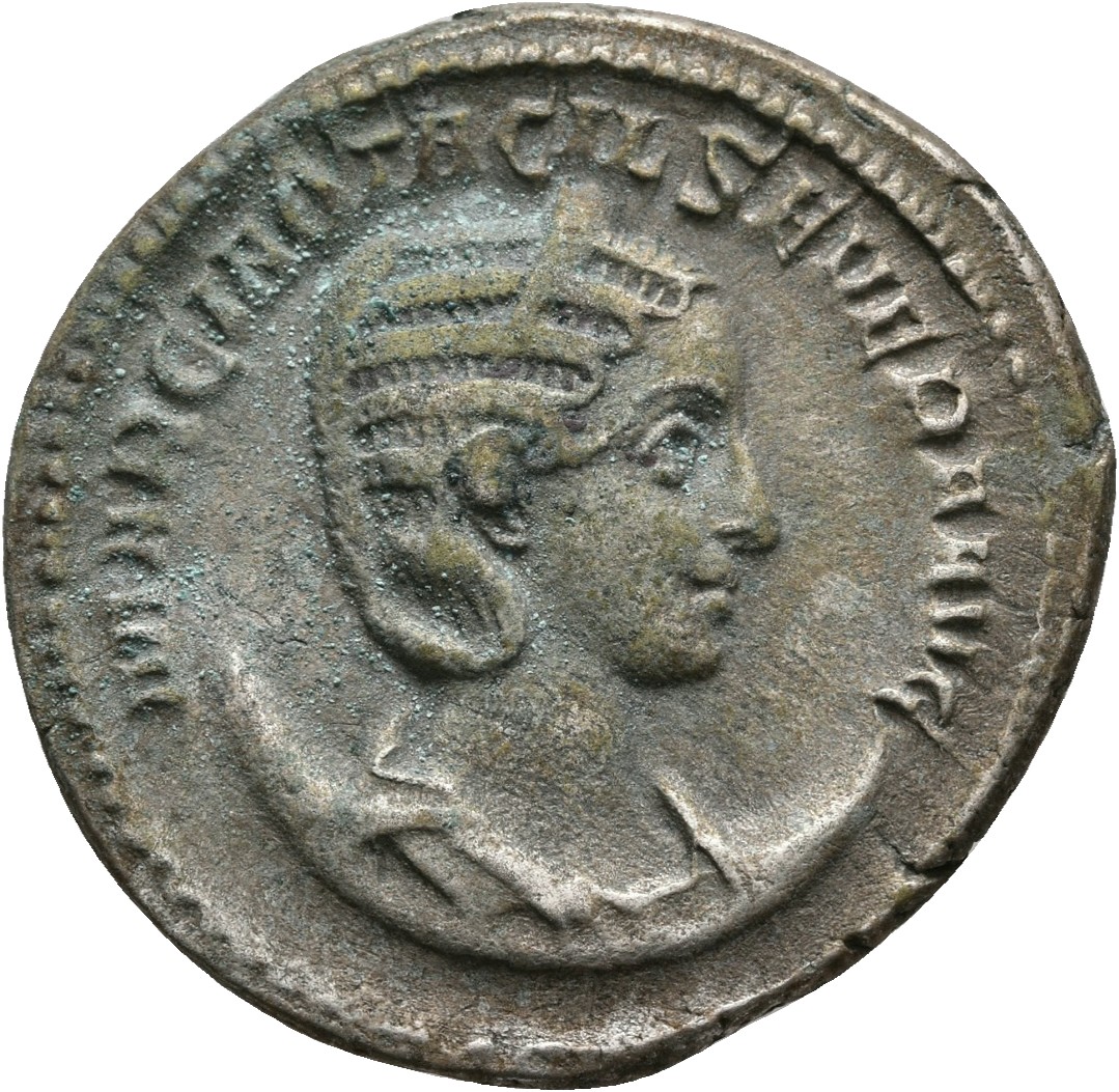 RIC IV Philip I 123C Philip The Arab obverse — Bust of Otacilia Severa, diademed, draped, on crescent, right