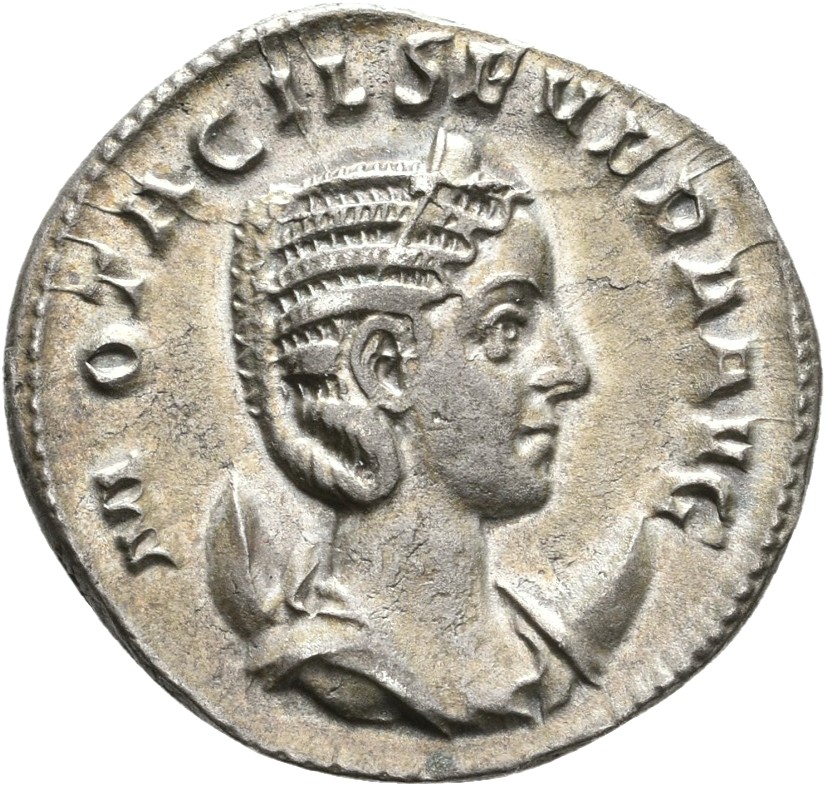 RIC IV Philip I 125 Philip The Arab obverse, Büste der Otacilia Severa mit Diadem und Mantel n.r., Haar geflochten und hoc...