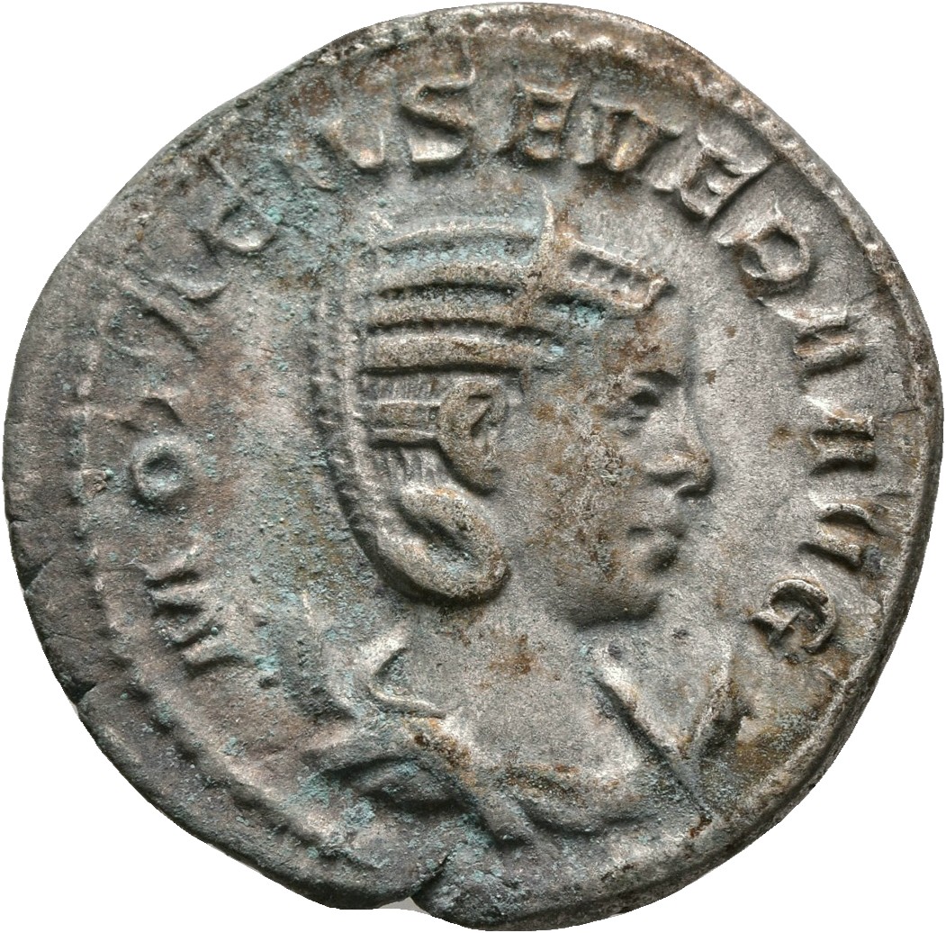 RIC IV Philip I 127 Philip The Arab obverse — Bust of Otacilia Severa, diademed, draped, on crescent, right