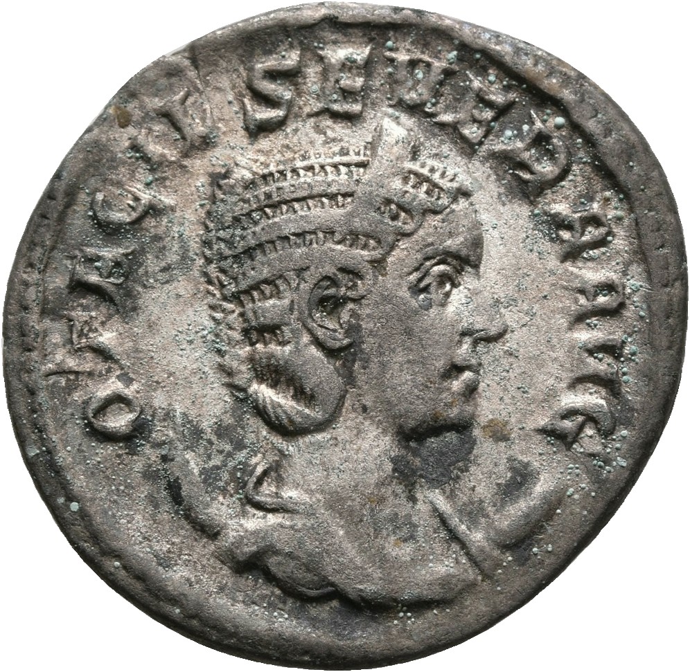 RIC IV Philip I 129 Philip The Arab obverse, Bust of Otacilia Severa, diademed, draped, on crescent, right