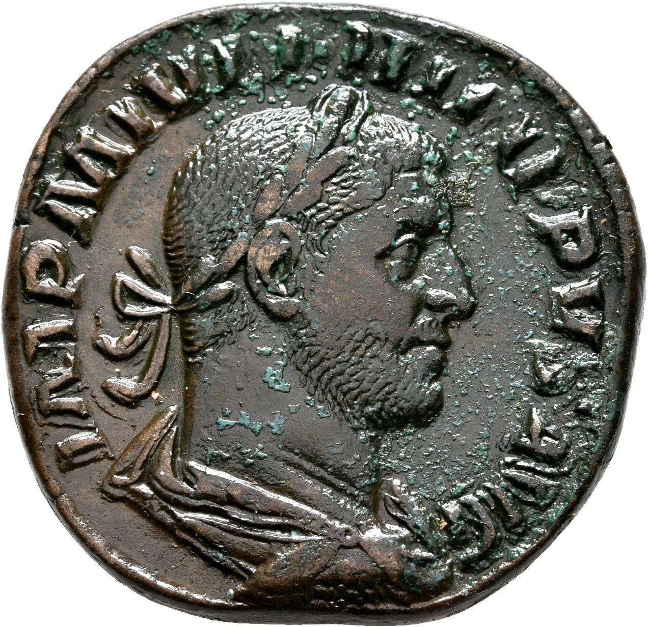 RIC IV Philip I 150A Philip The Arab obverse, Bust of Philip the Arab, laureate, draped, cuirassed, right