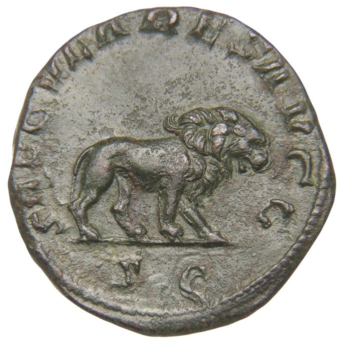 RIC IV Philip I 158 Philip The Arab reverse — Lion, walking right