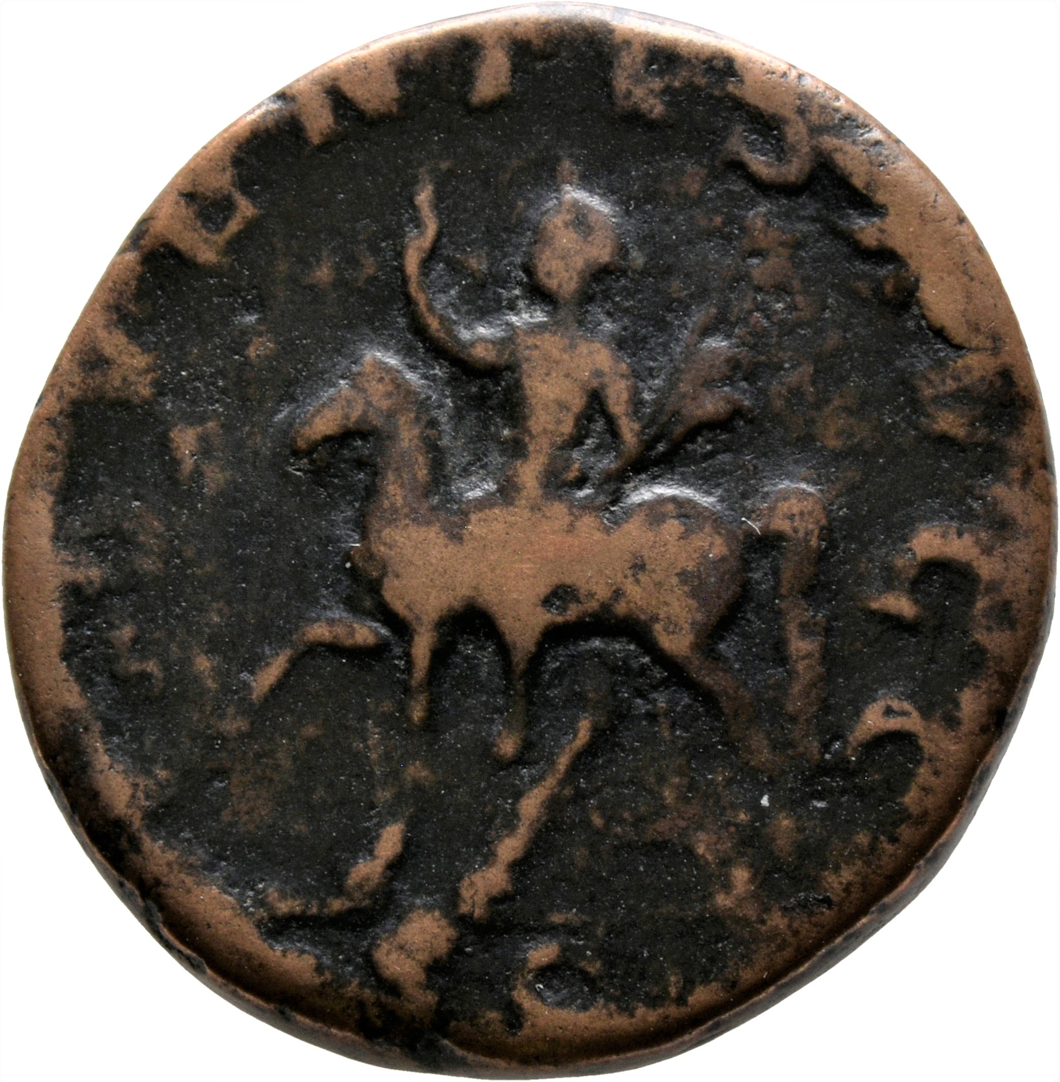 RIC IV Philip I 165 Philip The Arab reverse — Philip the Arab, on horse, pacing left, raising right hand and holding spear...