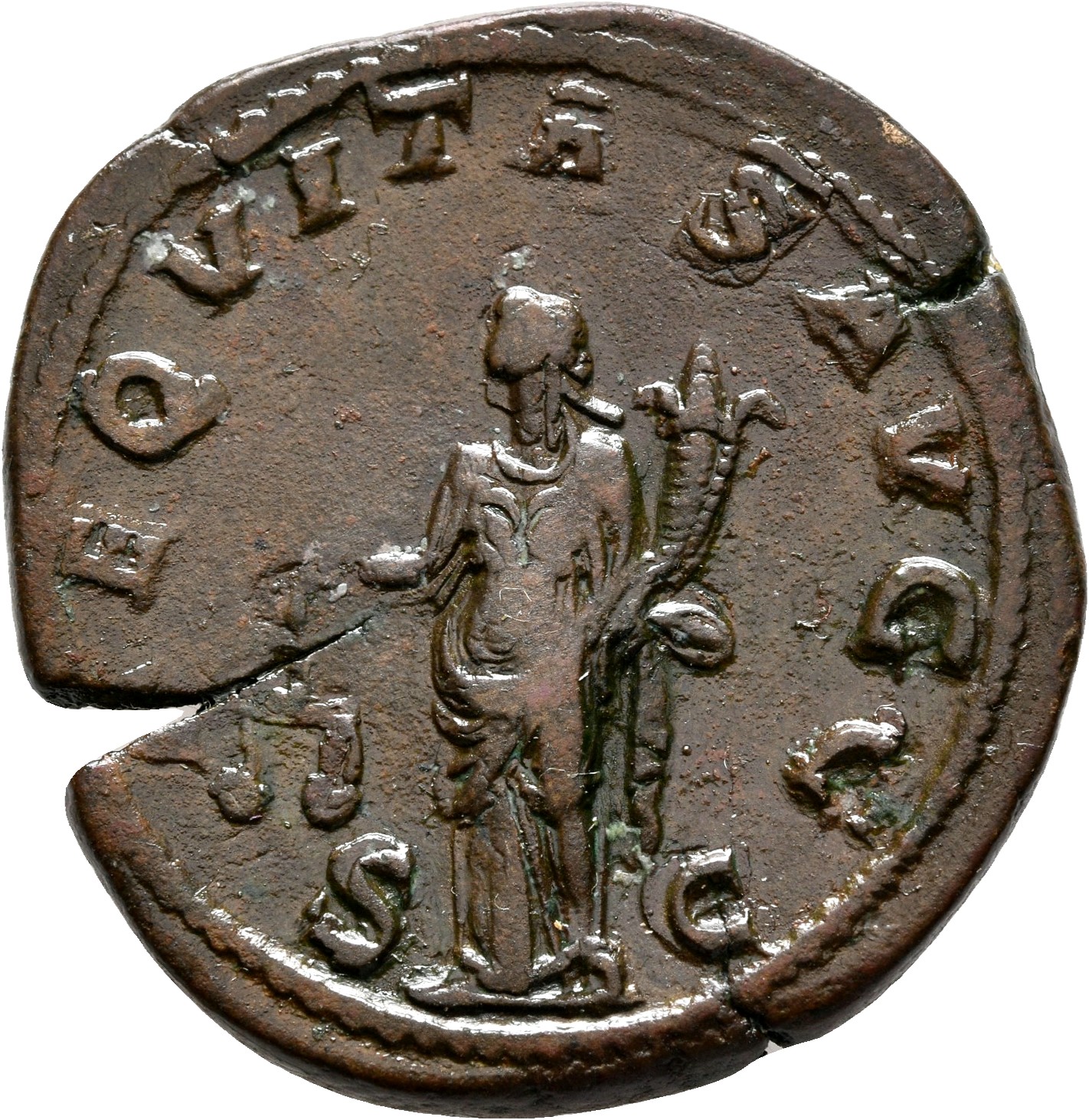 RIC IV Philip I 166A Philip The Arab reverse, Aequitas, draped, standing left, holding scales in right hand and cornucopia...