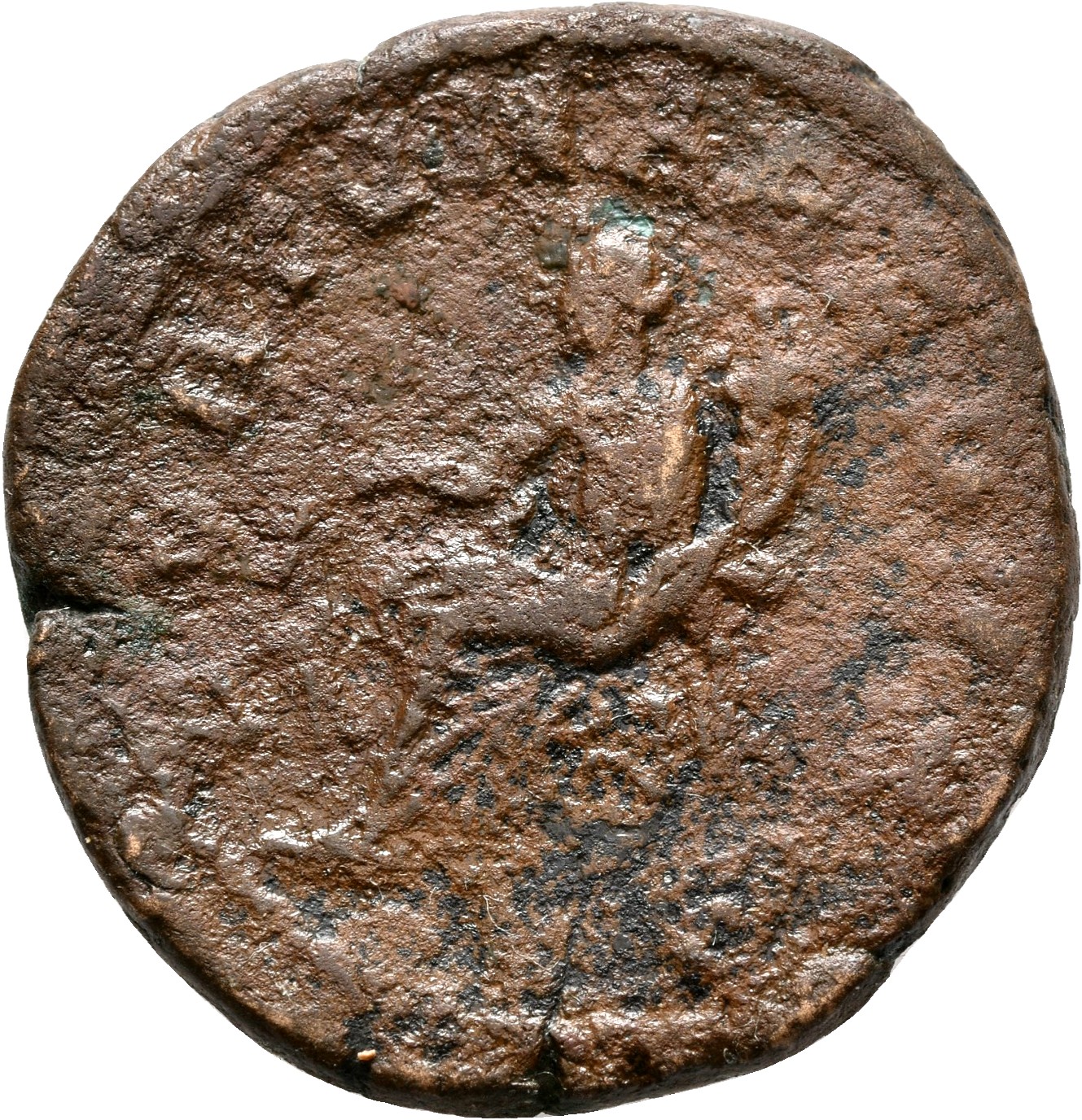 RIC IV Philip I 174A Philip The Arab reverse, Fortuna, draped, seated left, holding rudder in right hand and cornucopiae i...