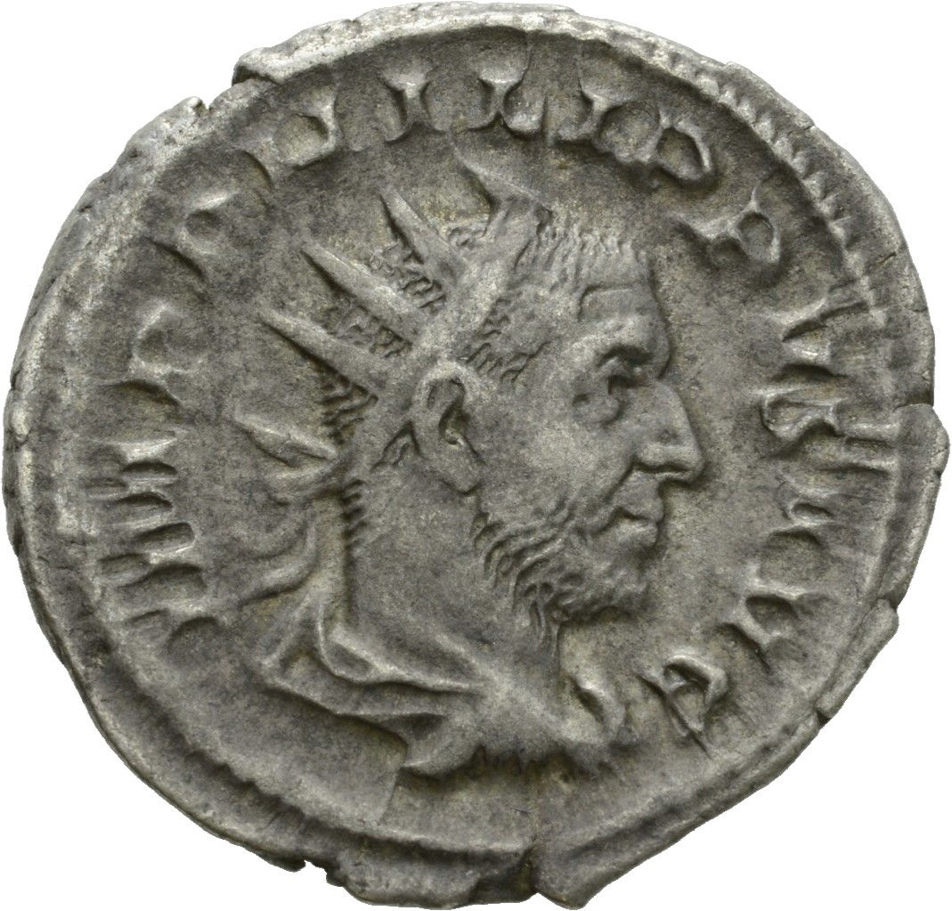 RIC IV Philip I 19 Philip The Arab obverse, Bust of Philip the Arab, radiate, draped, cuirassed, right