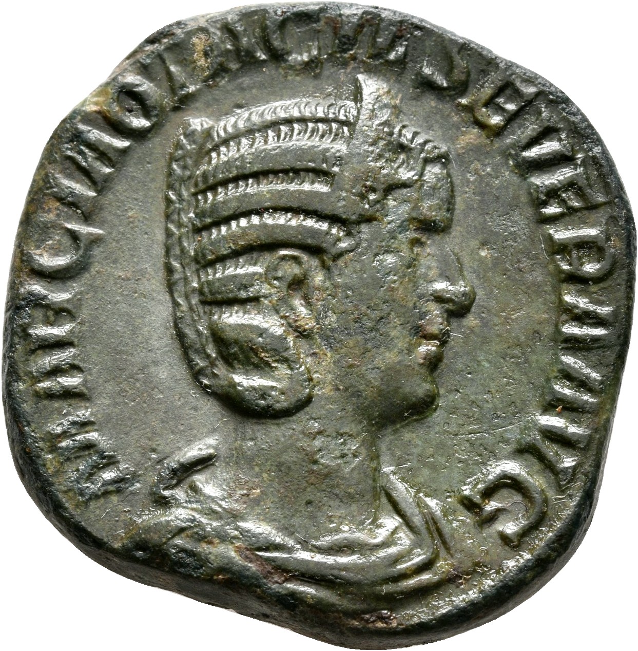 RIC IV Philip I 198A Philip The Arab obverse, Bust of Otacilia Severa, diademed, draped, right