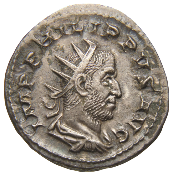 RIC IV Philip I 20: Subtype 1 Philip The Arab obverse, Bust of Philip the Arab, radiate, draped, cuirassed, right