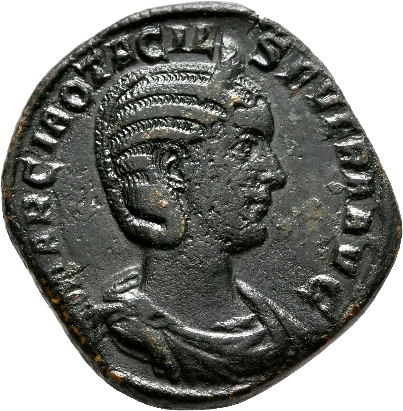 RIC IV Philip I 203A Philip The Arab obverse, Bust of Otacilia Severa, diademed, draped, right