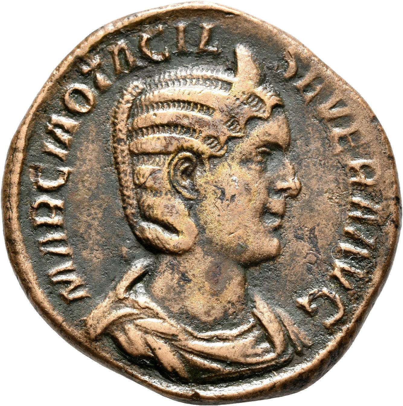 RIC IV Philip I 203A Philip The Arab obverse, Bust of Otacilia Severa, diademed, draped, right
