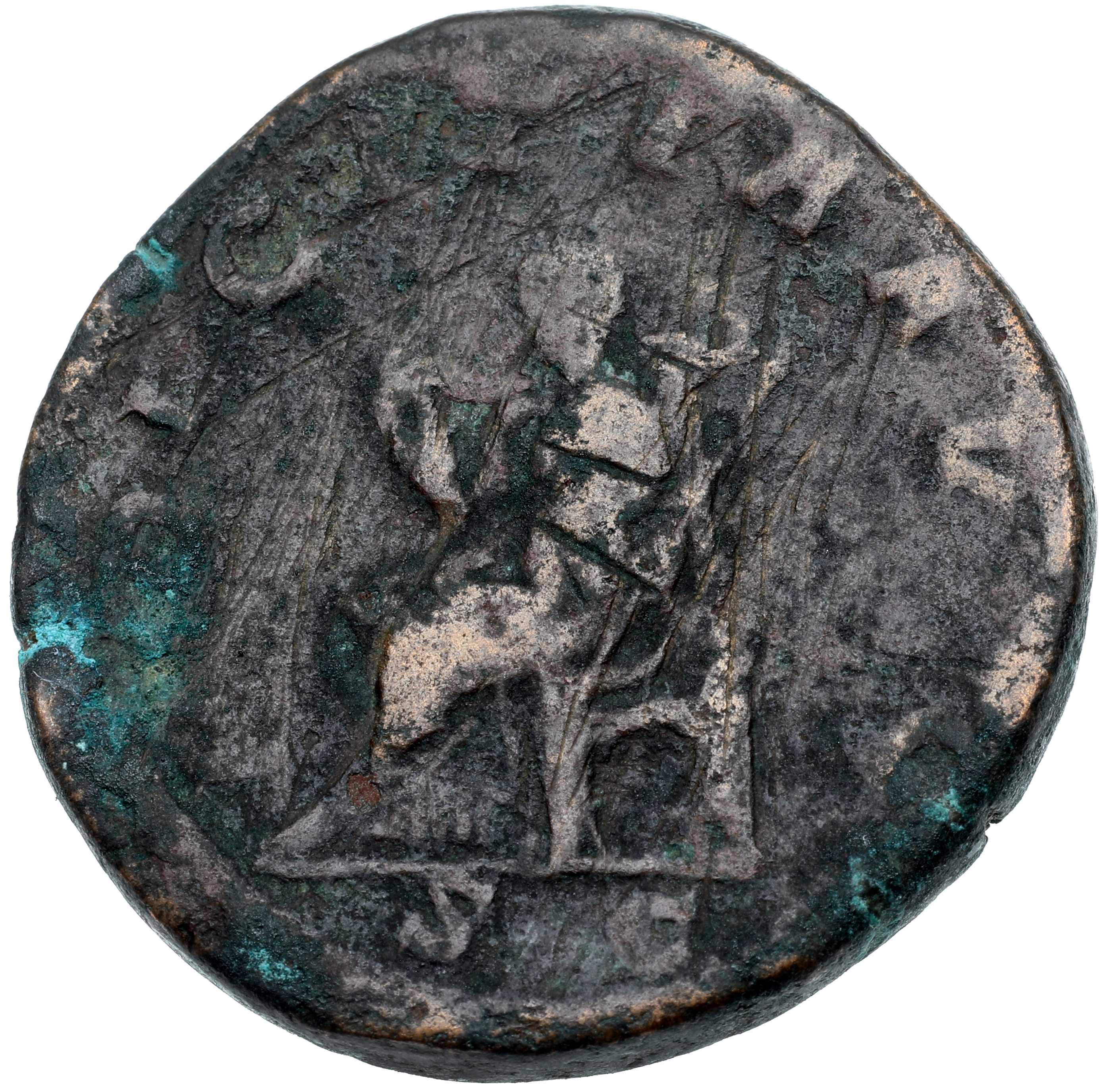 RIC IV Philip I 209A Philip The Arab reverse, Pudicitia, draped, veiled, seated left, right hand drawing veil and holding ...