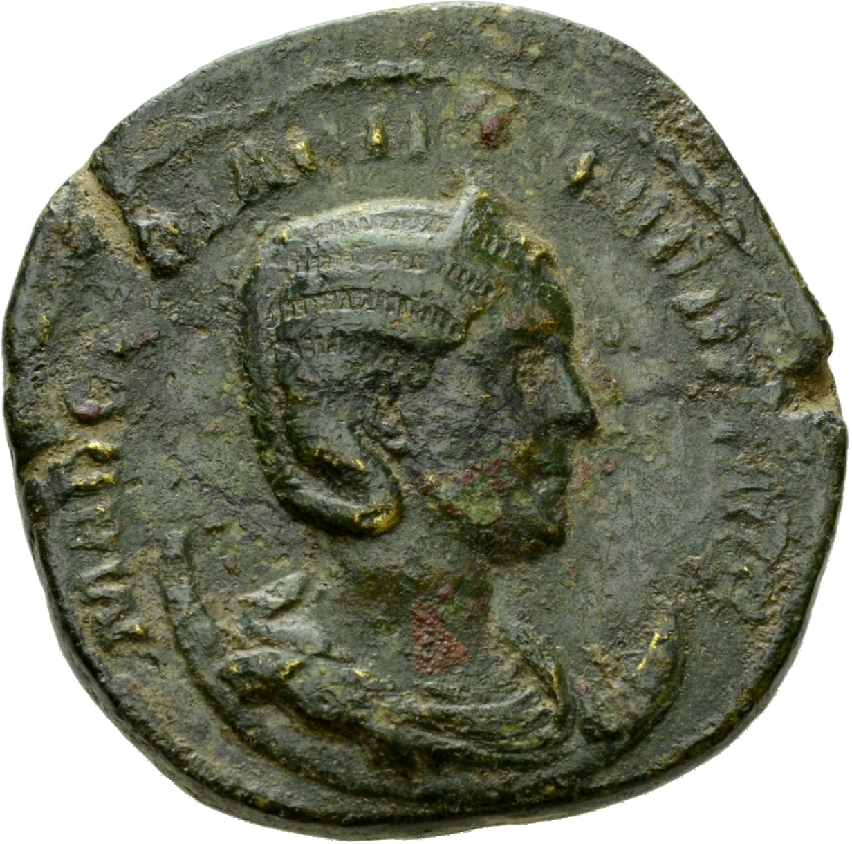 RIC IV Philip I 209C Philip The Arab obverse, Bust of Otacilia Severa, diademed, draped, on crescent, right
